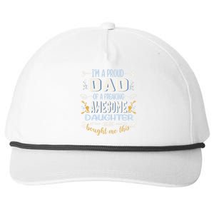 Proud Dad Of Awesome Daughter Funny Fathers Day Great Gift Snapback Five-Panel Rope Hat