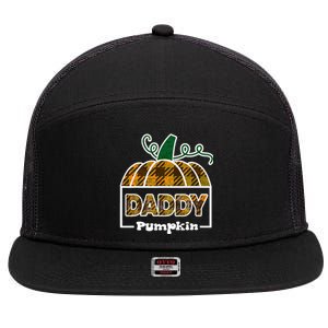 Pumpkin Dad Of The Patch Family Matching Daddy Halloween 7 Panel Mesh Trucker Snapback Hat