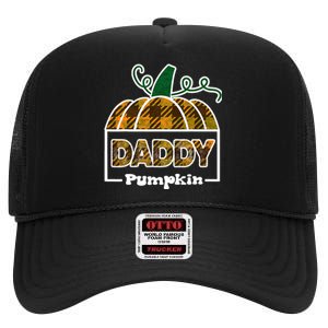 Pumpkin Dad Of The Patch Family Matching Daddy Halloween High Crown Mesh Back Trucker Hat