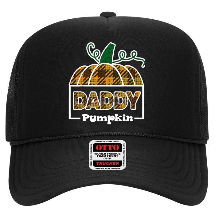 Pumpkin Dad Of The Patch Family Matching Daddy Halloween High Crown Mesh Back Trucker Hat