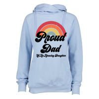 Proud Dad Of A Gay Daughter Lgbtq Ally Funny Gift Free Dad Hugs Cool Gift Womens Funnel Neck Pullover Hood