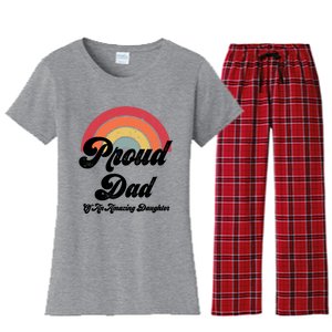 Proud Dad Of A Gay Daughter Lgbtq Ally Funny Gift Free Dad Hugs Cool Gift Women's Flannel Pajama Set