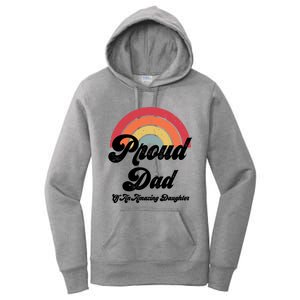 Proud Dad Of A Gay Daughter Lgbtq Ally Funny Gift Free Dad Hugs Cool Gift Women's Pullover Hoodie