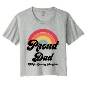 Proud Dad Of A Gay Daughter Lgbtq Ally Funny Gift Free Dad Hugs Cool Gift Women's Crop Top Tee