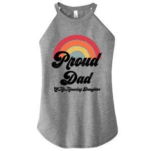 Proud Dad Of A Gay Daughter Lgbtq Ally Funny Gift Free Dad Hugs Cool Gift Women's Perfect Tri Rocker Tank