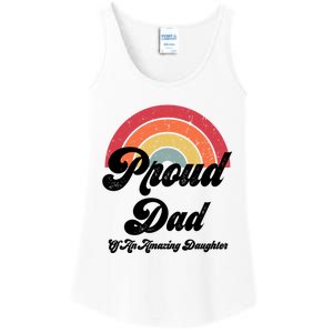 Proud Dad Of A Gay Daughter Lgbtq Ally Funny Gift Free Dad Hugs Cool Gift Ladies Essential Tank