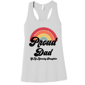 Proud Dad Of A Gay Daughter Lgbtq Ally Funny Gift Free Dad Hugs Cool Gift Women's Racerback Tank