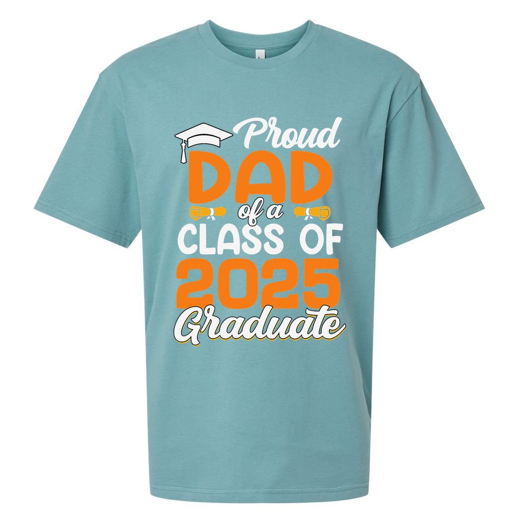 Proud Dad Of A 2025 Graduate Dad Graduation Senior 2025 Sueded Cloud Jersey T-Shirt