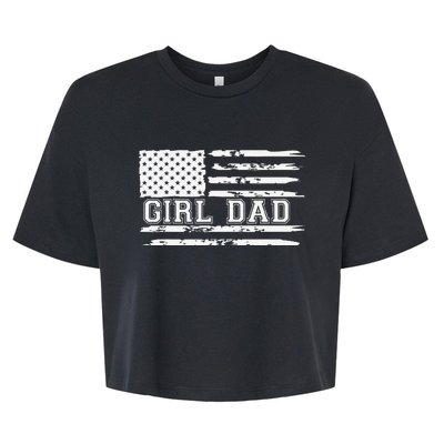 Proud Dad Of Girl Father Of Girl For Dad Xmas Fathers Day Gift Bella+Canvas Jersey Crop Tee