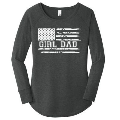 Proud Dad Of Girl Father Of Girl For Dad Xmas Fathers Day Gift Women's Perfect Tri Tunic Long Sleeve Shirt