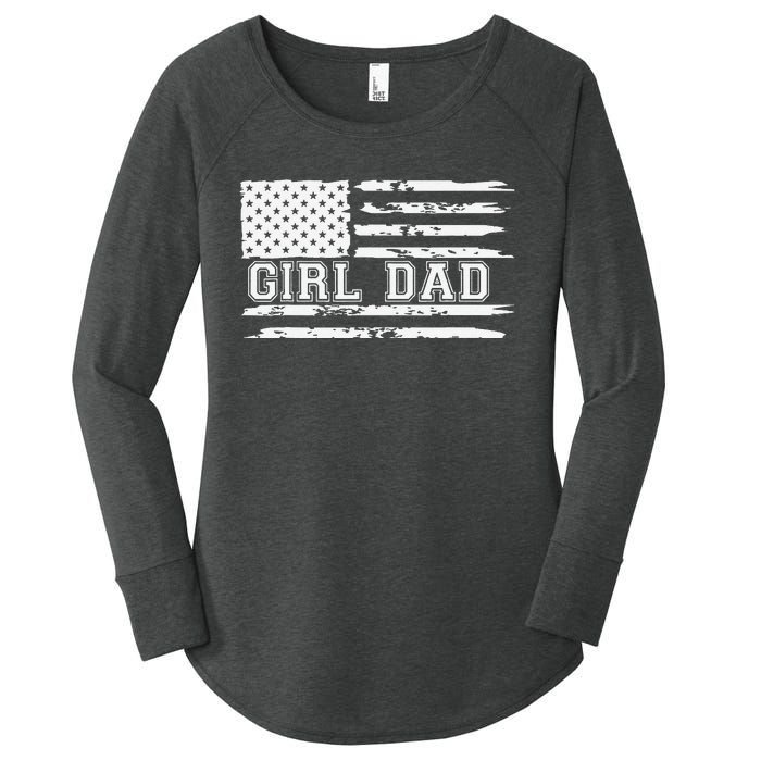 Proud Dad Of Girl Father Of Girl For Dad Xmas Fathers Day Gift Women's Perfect Tri Tunic Long Sleeve Shirt