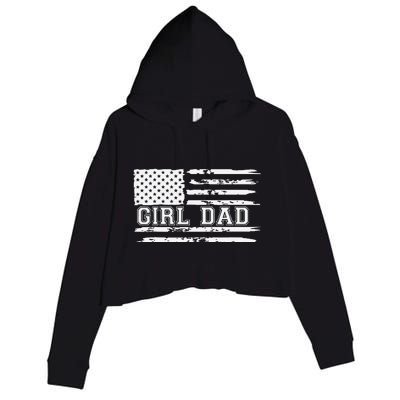 Proud Dad Of Girl Father Of Girl For Dad Xmas Fathers Day Gift Crop Fleece Hoodie