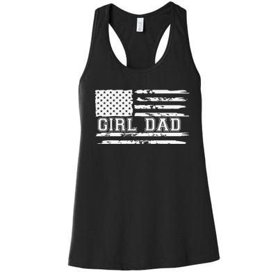 Proud Dad Of Girl Father Of Girl For Dad Xmas Fathers Day Gift Women's Racerback Tank