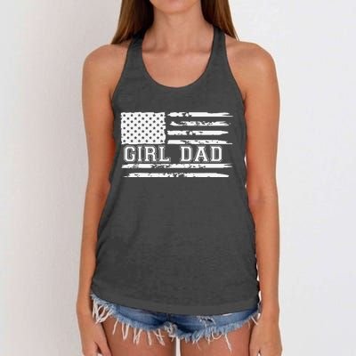 Proud Dad Of Girl Father Of Girl For Dad Xmas Fathers Day Gift Women's Knotted Racerback Tank