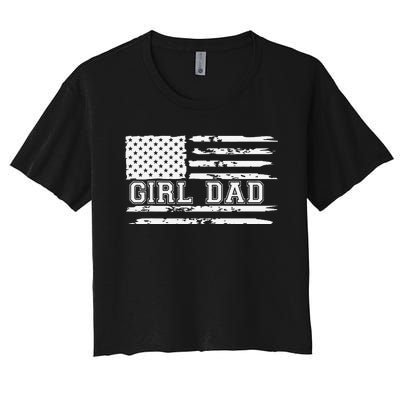 Proud Dad Of Girl Father Of Girl For Dad Xmas Fathers Day Gift Women's Crop Top Tee