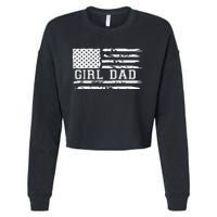 Proud Dad Of Girl Father Of Girl For Dad Xmas Fathers Day Gift Cropped Pullover Crew