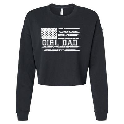 Proud Dad Of Girl Father Of Girl For Dad Xmas Fathers Day Gift Cropped Pullover Crew