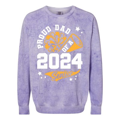 Proud Dad Of A 2024 Senior Cheer Dad Graduation Party Colorblast Crewneck Sweatshirt