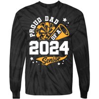 Proud Dad Of A 2024 Senior Cheer Dad Graduation Party Tie-Dye Long Sleeve Shirt