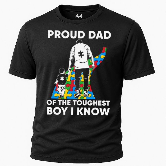 Proud Dad Of The Toughest Boy I Know Autism Awareness Month Father's Day Cooling Performance Crew T-Shirt