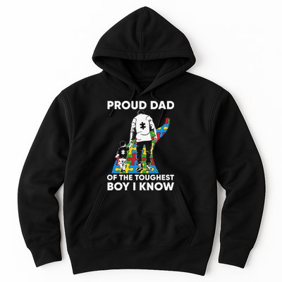 Proud Dad Of The Toughest Boy I Know Autism Awareness Month Father's Day Hoodie