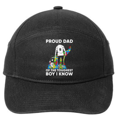 Proud Dad Of The Toughest Boy I Know Autism Awareness Month Father's Day 7-Panel Snapback Hat