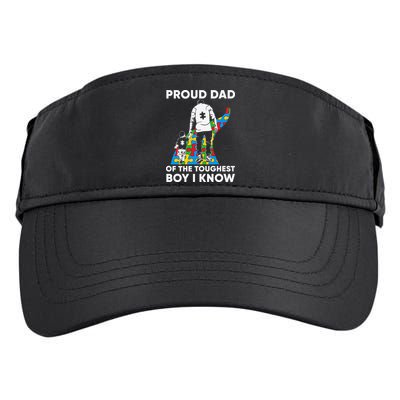 Proud Dad Of The Toughest Boy I Know Autism Awareness Month Father's Day Adult Drive Performance Visor