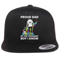 Proud Dad Of The Toughest Boy I Know Autism Awareness Month Father's Day Flatbill Hat