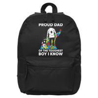 Proud Dad Of The Toughest Boy I Know Autism Awareness Month Father's Day 16 in Basic Backpack