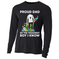 Proud Dad Of The Toughest Boy I Know Autism Awareness Month Father's Day Cooling Performance Long Sleeve Crew