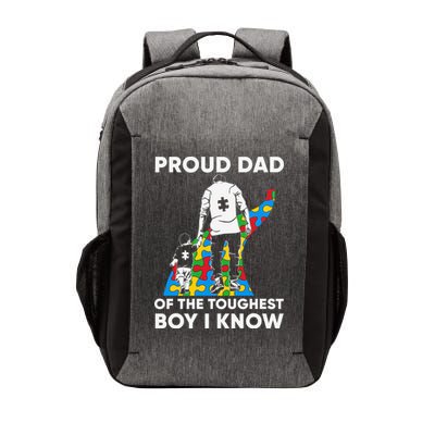 Proud Dad Of The Toughest Boy I Know Autism Awareness Month Father's Day Vector Backpack