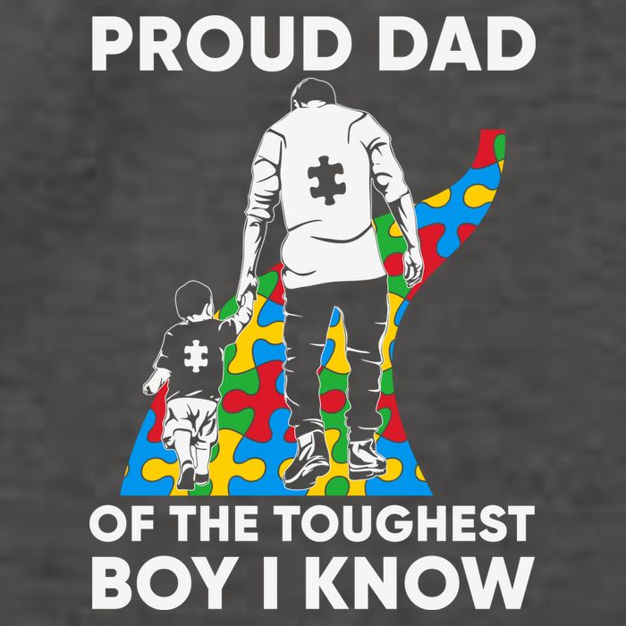 Proud Dad Of The Toughest Boy I Know Autism Awareness Month Father's Day Vector Backpack