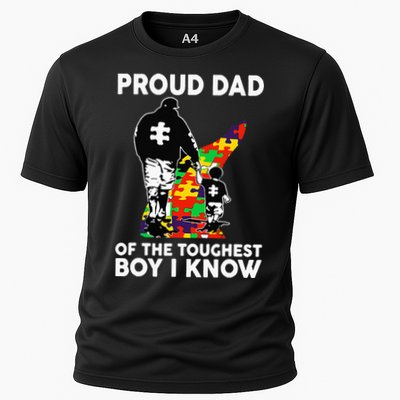 Proud Dad Of The Toughest Boy I Know Autism Awareness Performance Shirt
