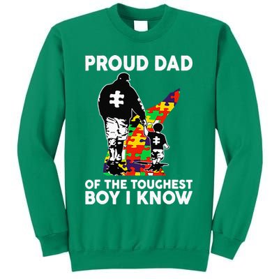 Proud Dad Of The Toughest Boy I Know Autism Awareness Sweatshirt