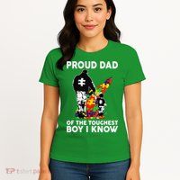 Proud Dad Of The Toughest Boy I Know Autism Awareness Womens T-Shirt