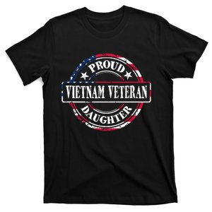 Proud Daughter Of A Vietnam Veteran American Flag Colors T-Shirt