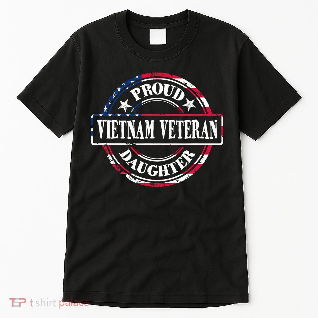 Proud Daughter Of A Vietnam Veteran American Flag Colors Tall T-Shirt