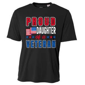 Proud Daughter Of A Veteran Patriotic Veterans Day Usa Flag Cooling Performance Crew T-Shirt