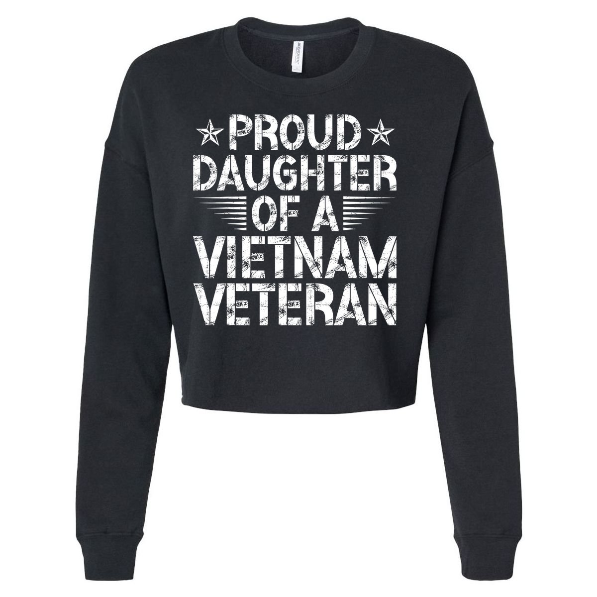 Proud Daughter Of A Vietnam Veteran Vintage Cropped Pullover Crew