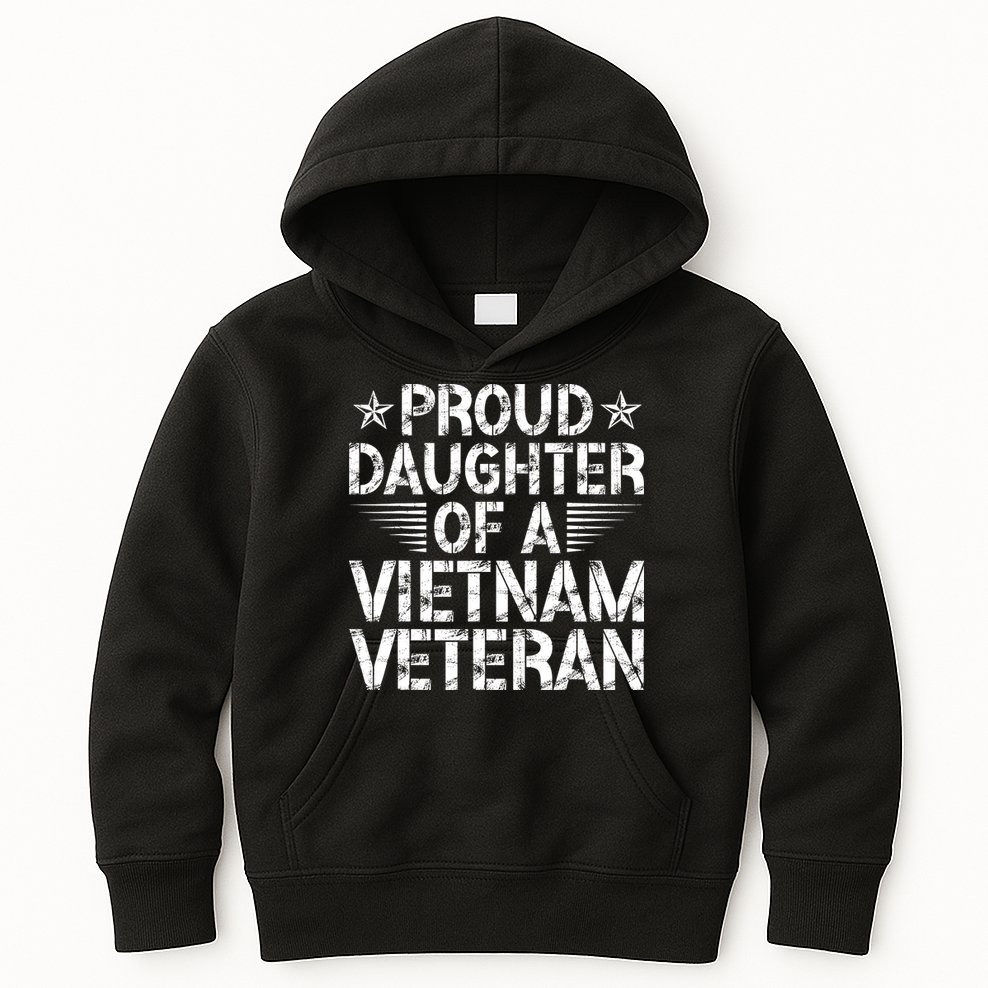 Proud Daughter Of A Vietnam Veteran Vintage Kids Hoodie