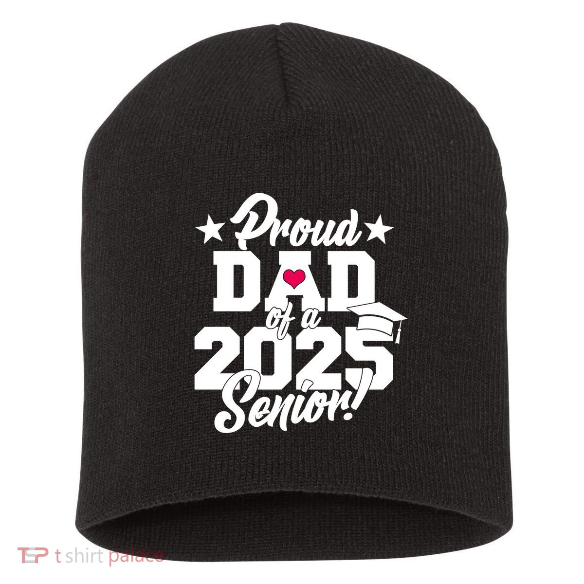 Proud Dad Of A 2025 Senior Grad Short Acrylic Beanie