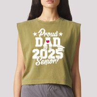 Proud Dad Of A 2025 Senior Grad Garment-Dyed Women's Muscle Tee