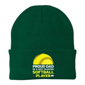 Proud Dad Of A Very Talented Softball Player Knit Cap Winter Beanie