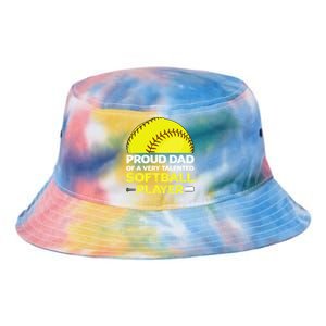 Proud Dad Of A Very Talented Softball Player Tie Dye Newport Bucket Hat