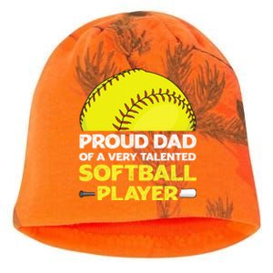 Proud Dad Of A Very Talented Softball Player Kati - Camo Knit Beanie