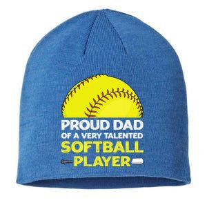 Proud Dad Of A Very Talented Softball Player Sustainable Beanie