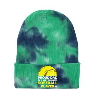 Proud Dad Of A Very Talented Softball Player Tie Dye 12in Knit Beanie