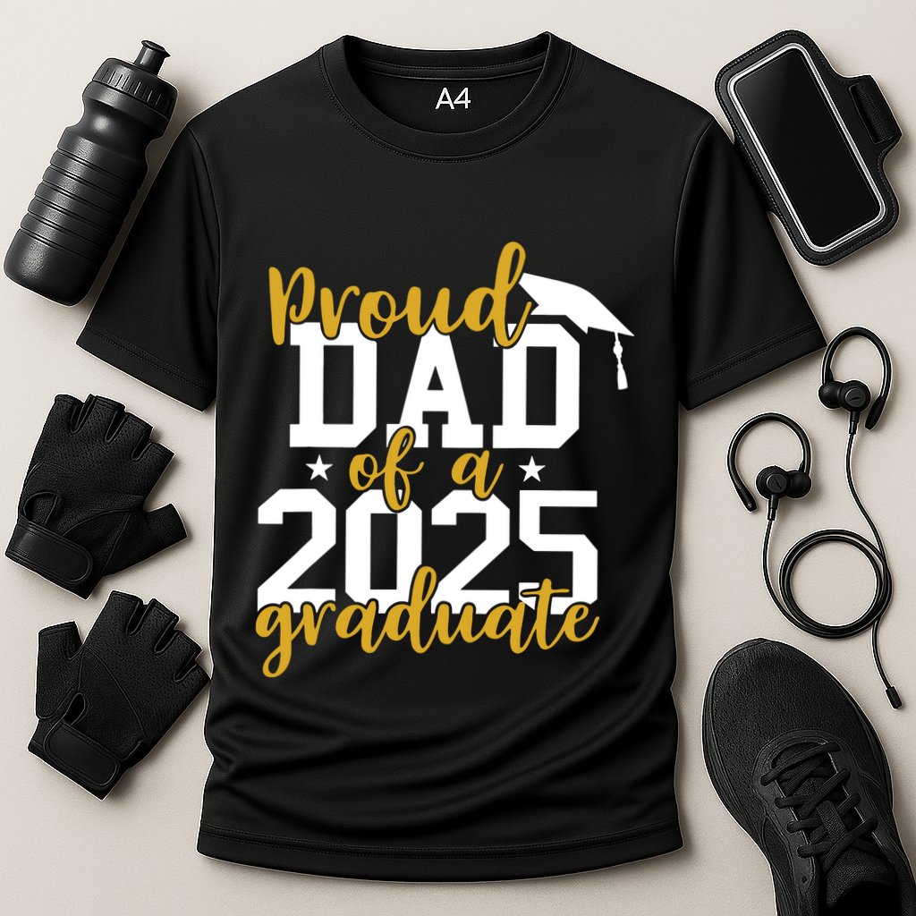 Proud Dad Of A 2025 Graduate Graduation Family Cooling Performance Crew T-Shirt