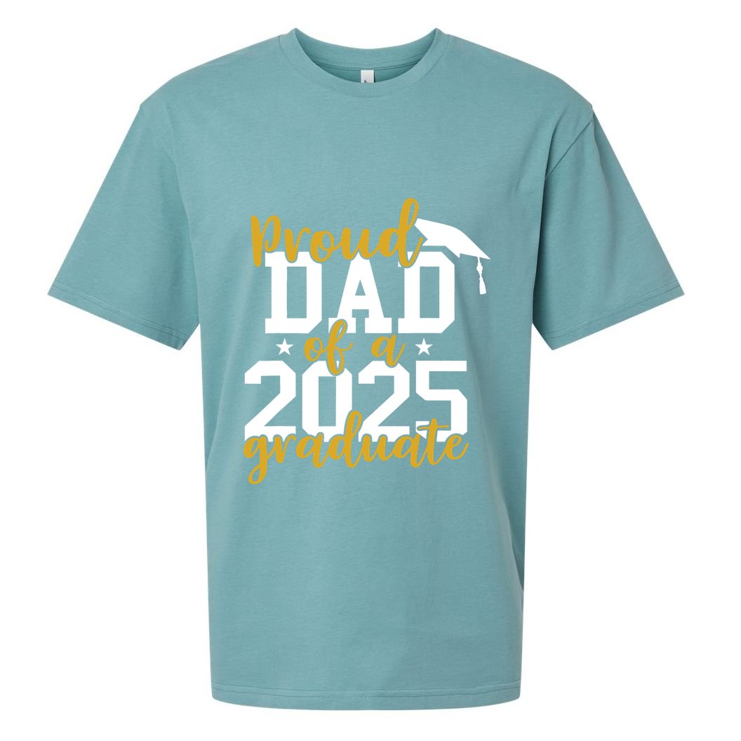 Proud Dad Of A 2025 Graduate Graduation Family Sueded Cloud Jersey T-Shirt