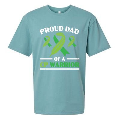 Proud Dad Of A Cp Warrior Cerebral Palsy Fathers Day Gift Sueded Cloud Jersey T-Shirt